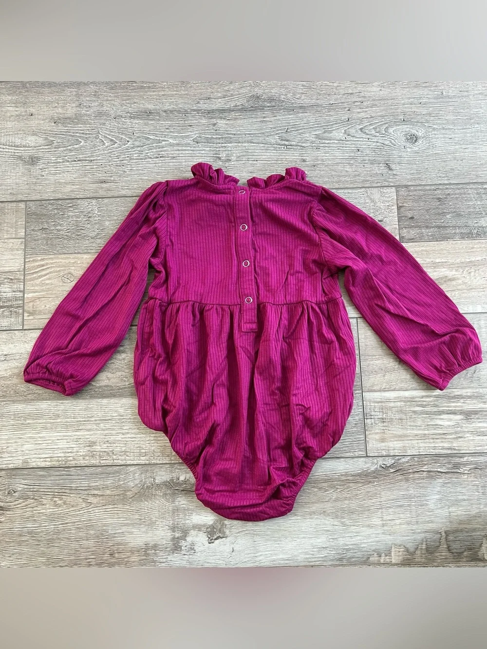 Kate Quinn Modal Rib Long Sleeve Mini Ruffle Bubble Size 2T